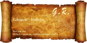 Gáspár Robin névjegykártya
